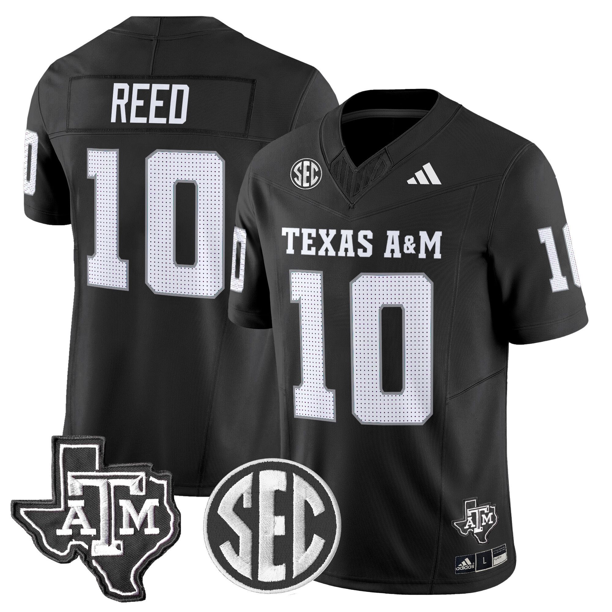 Men Texas A&M Aggies #10 Reed Black 2024 Vapor Limited NCAA Jersey style 1->ncaa teams->NCAA Jersey